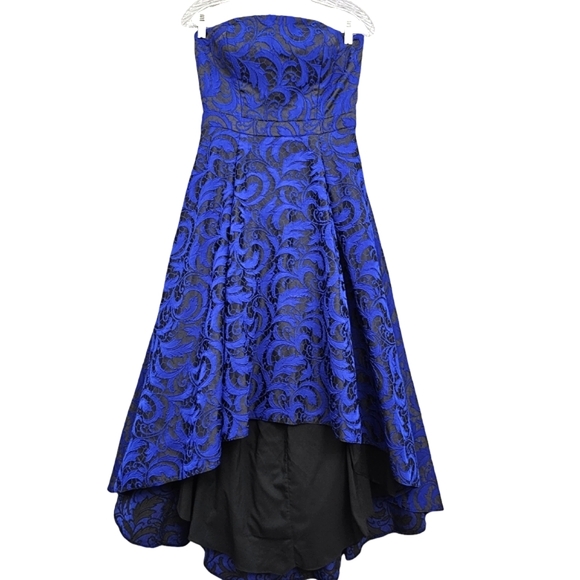 JS Collections Royal blue /Black Strapless High-low Party Dress Ballgown - Picture 17 of 17